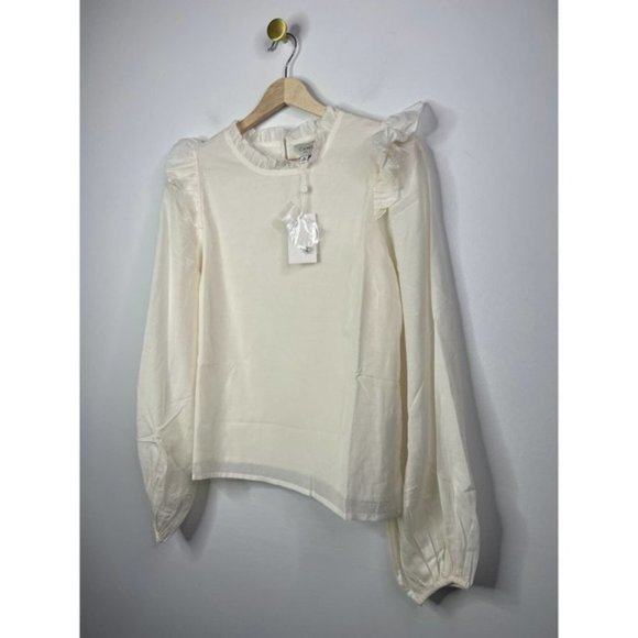Cami NYC Georgina Blouson Flutter Long Sleeve Top Women's Ceramic Size: M NWT - Picture 3 of 10